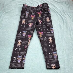 Puma LOL Surprise Kids Black Leggings with Fun Character Print